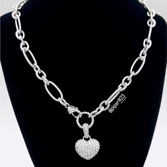 Judith Ripka Pave Diamonique Heart-shaped Pendant with...